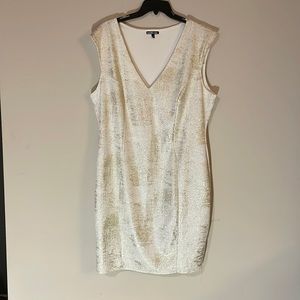 White Dress with Gold Foil Print